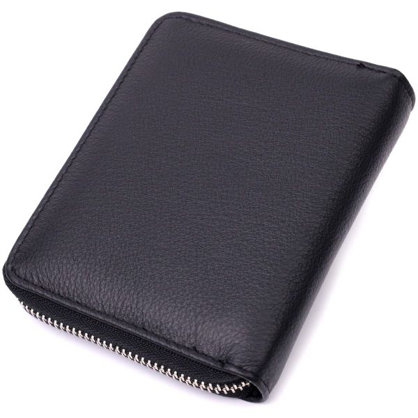 Портмоне для женщин на молнии в классическом цвете из натуральной кожи ST Leather 19488 Черный
