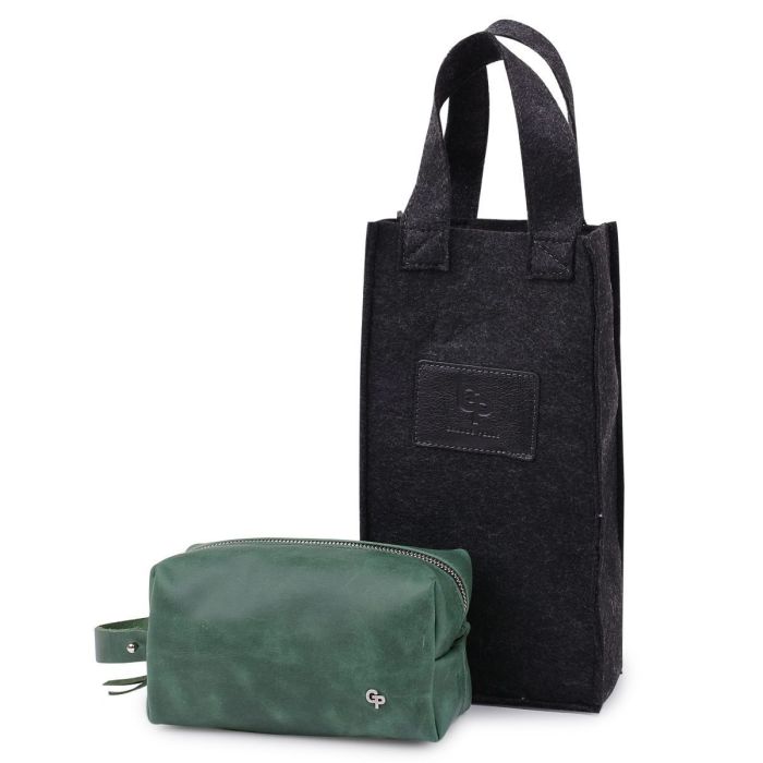 Кожаная косметичка унисекс GRANDE PELLE 11572 Зеленый