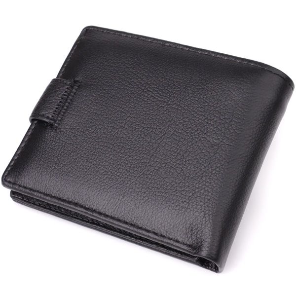 Классический мужской бумажник горизонтального формата из натуральной кожи ST Leather 23094 Черный