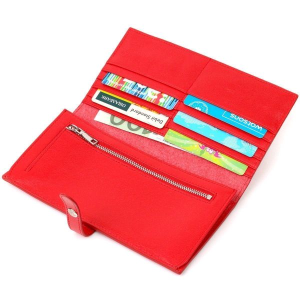 Вертикальное тонкое портмоне для женщин из натуральной кожи Tony Bellucci 22035 Красный