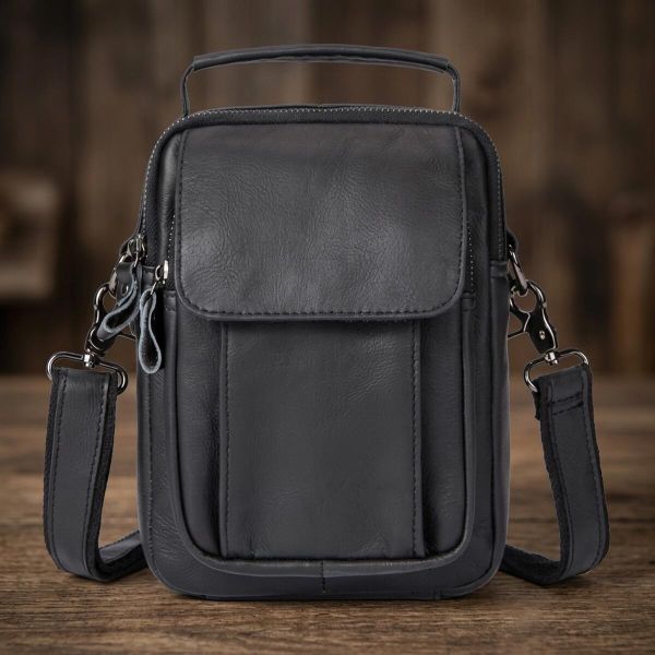 Сумка мужская кожаная Vintage 14816 Черная