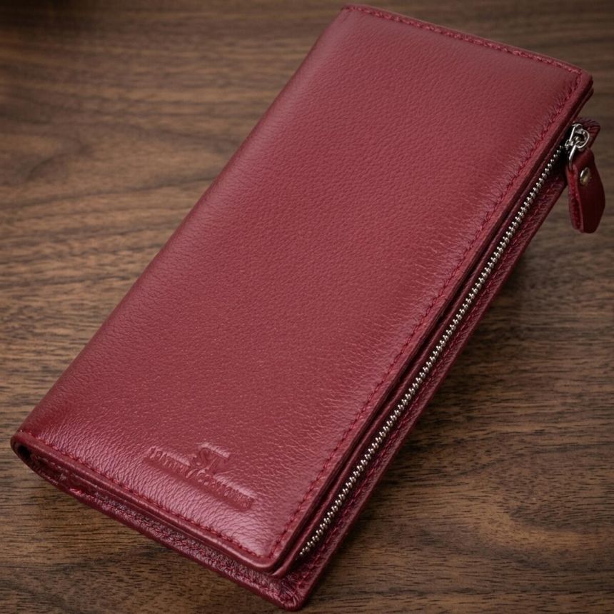 Современный кошелек-клатч для стильных женщин из натуральной кожи ST Leather 22534 Бордовый