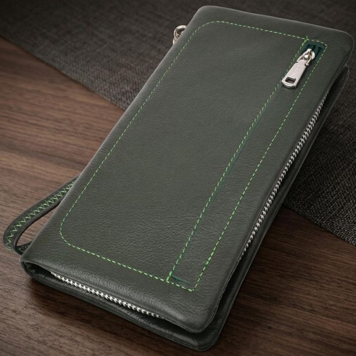 Стильный кошелек-клатч для женщин с отделением под телефон ST Leather 23103 Зеленый