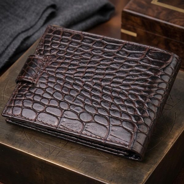 Оригинальный мужской кошелек из натуральной фактурной кожи CANPELLINI 21513 Коричневый