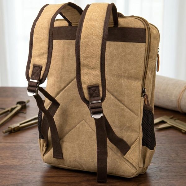 Рюкзак текстильный дорожный унисекс на два отделения Vintage 20616 Бежевый