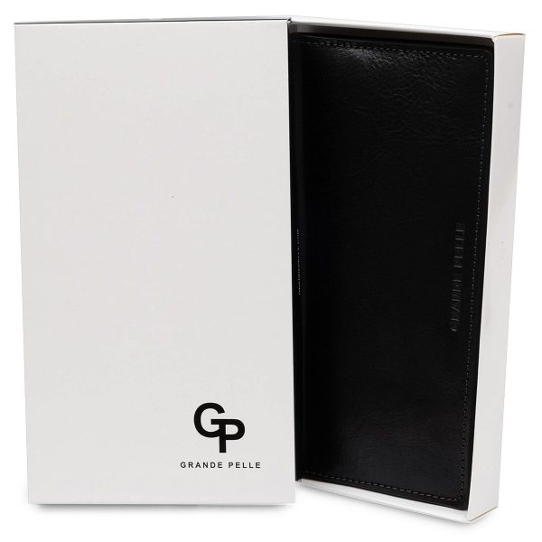 Оригинальное кожаное портмоне унисекс GRANDE PELLE 11513 Черный
