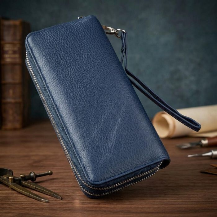 Интересный женский клатч с ремешком ST Leather 18869 Синий