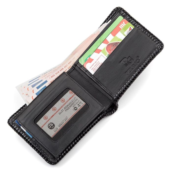 Портмоне CROCODILE LEATHER 18004 из натуральной кожи крокодила Черное