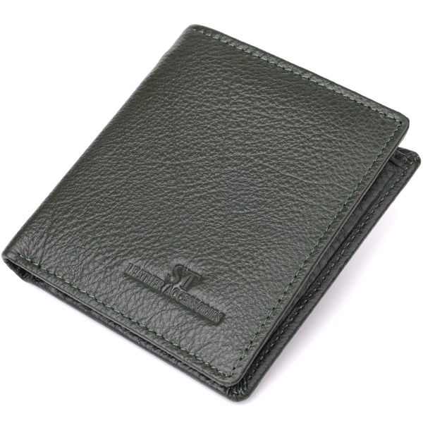 Женский кошелек на магните из натуральной кожи ST Leather 23093 Зеленый
