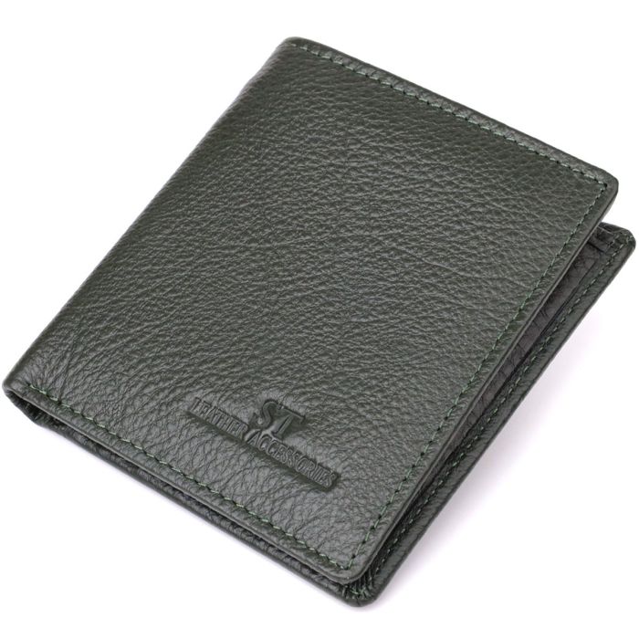 Женский кошелек на магните из натуральной кожи ST Leather 23093 Зеленый