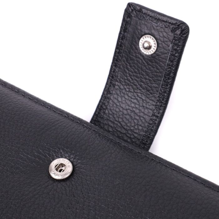 Женский кожаный кошелек для карт купюр и монет ST Leather 22548 Черный
