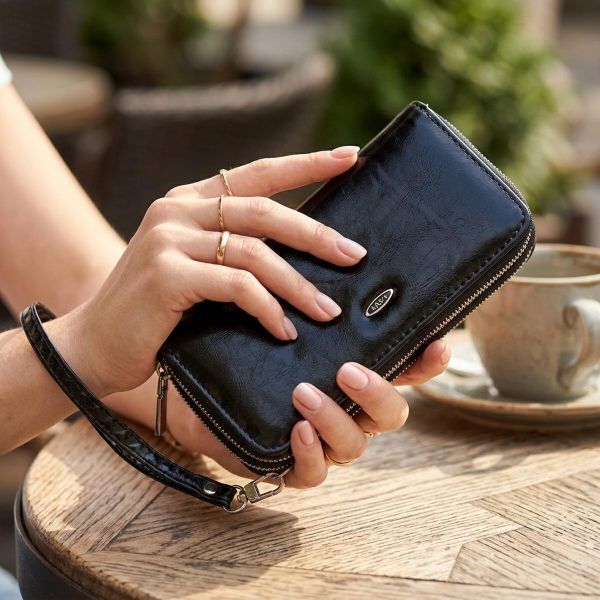 Кошелек женский из экокожи KIVI 19052 Черный