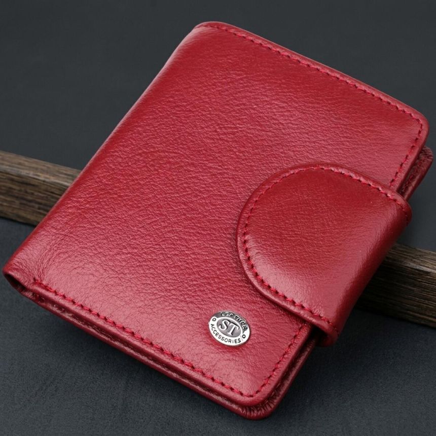 Женский кошелек вертикального формата из натуральной кожи ST Leather 23071 Бордовый