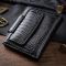 Кошелек для женщин среднего размера из натуральной лакированной кожи ST Leather 22686 Черный