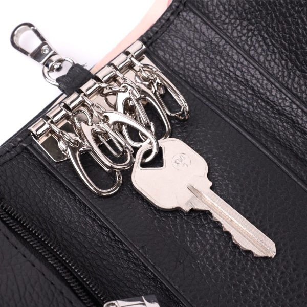 Большая ключница с функцией кошелька из натуральной кожи ST Leather 22492 Черный