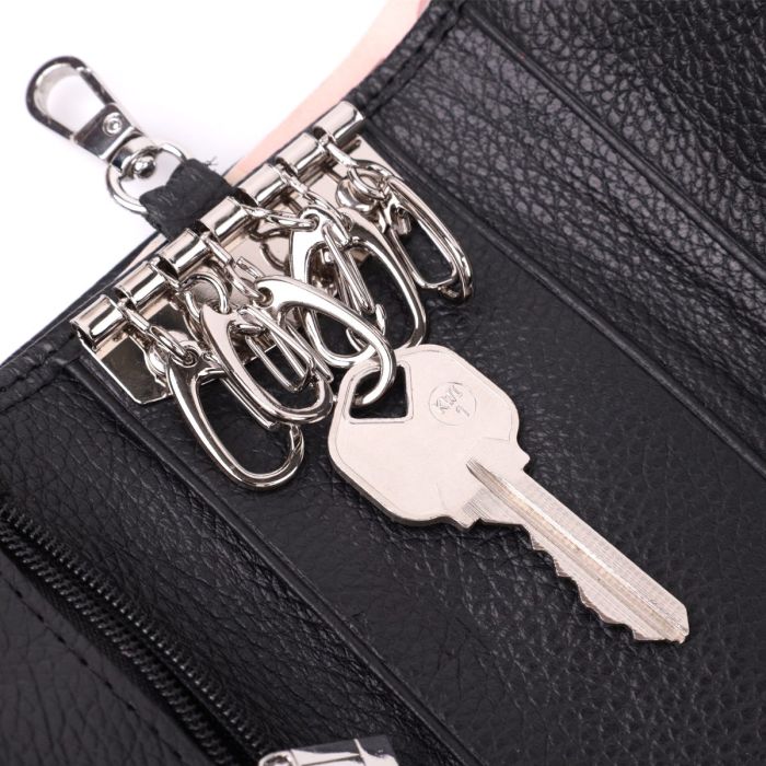 Большая ключница с функцией кошелька из натуральной кожи ST Leather 22492 Черный