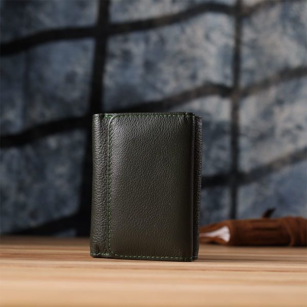Женский кошелек компактного размера из натуральной кожи ST Leather 23072 Зеленый