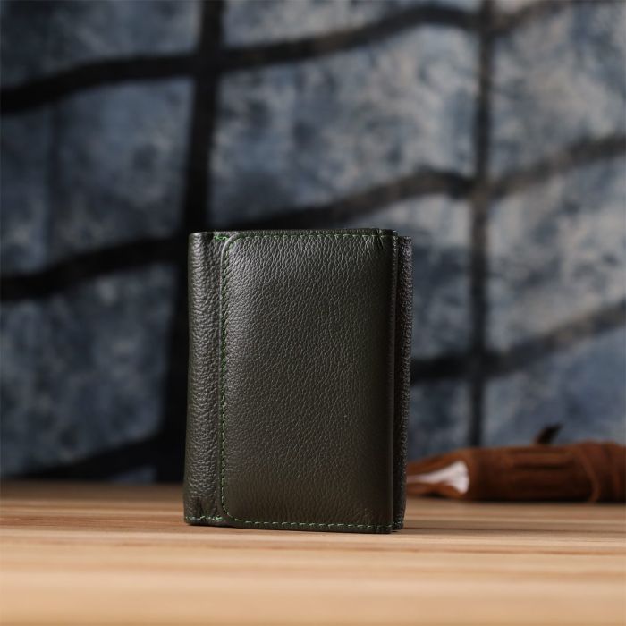 Женский кошелек компактного размера из натуральной кожи ST Leather 23072 Зеленый