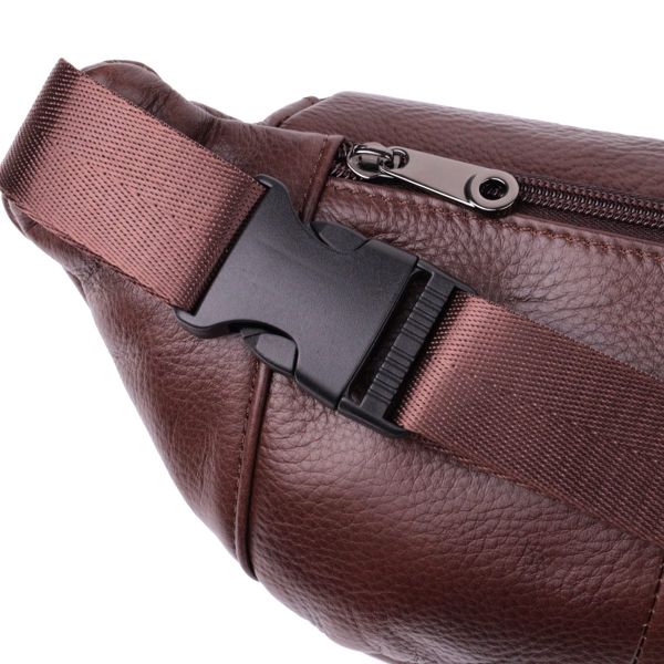 Практичная бананка для мужчин из натуральной кожи Vintage sale_15107 Темно-коричневый