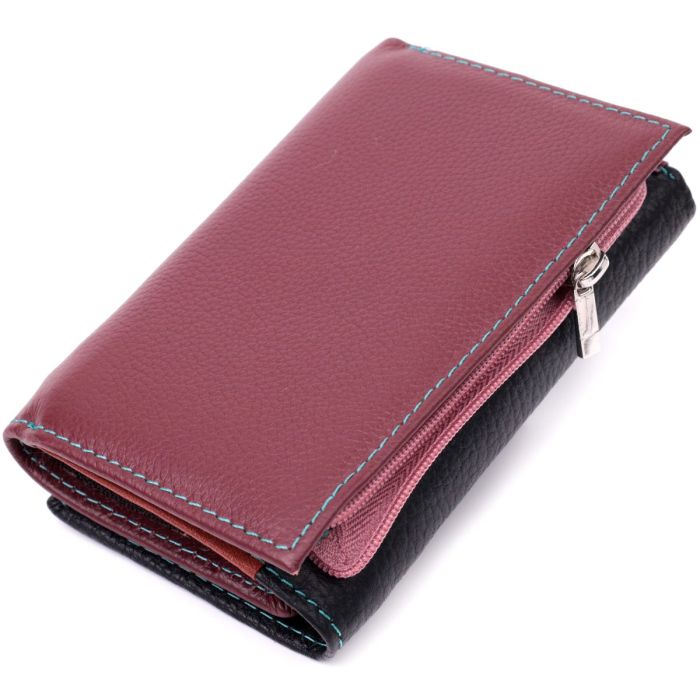 Вместительный женский кошелек из качественной натуральной кожи ST Leather 19463 Разноцветный