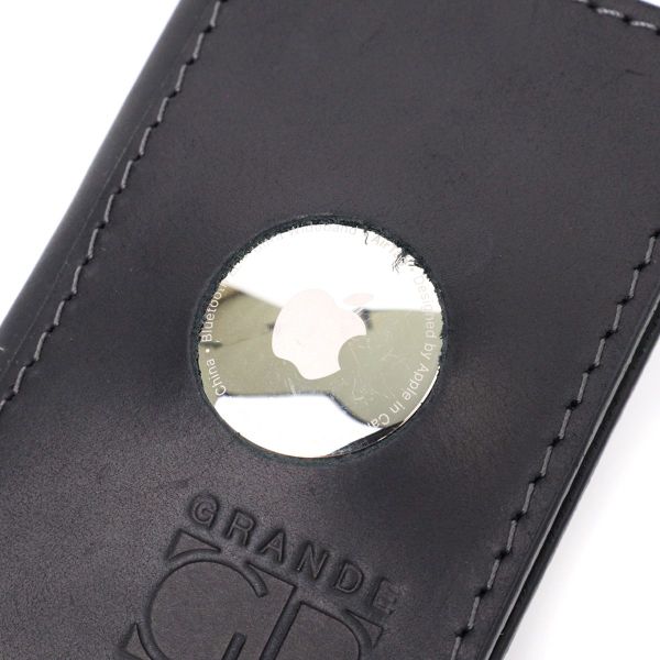 Надежный картхолдер с держателем для Apple AirTag из натуральной кожи GRANDE PELLE 11605 Черный