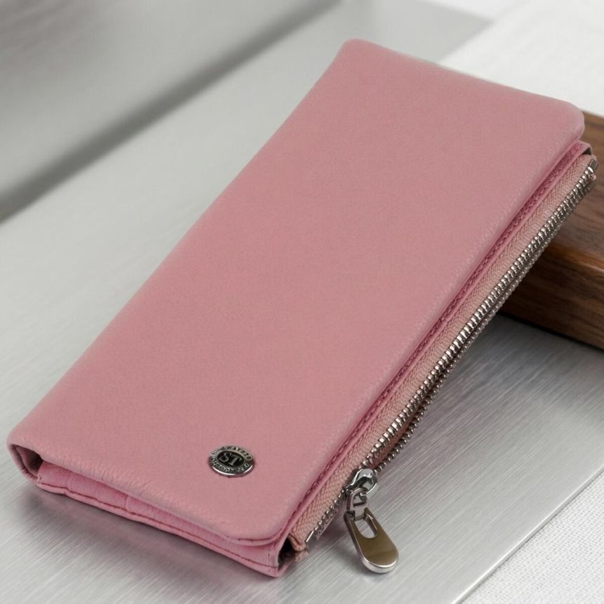 Вертикальный кошелек на кнопке женский ST Leather 19201 Розовый