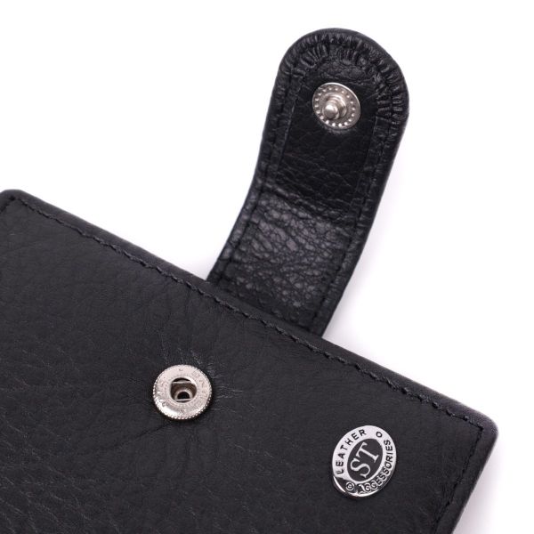 Мужской бумажник удобного размера из натуральной кожи ST Leather 22471 Черный