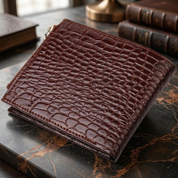 Горизонтальный мужской кошелек из натуральной фактурной кожи CANPELLINI 21503 Коричневый