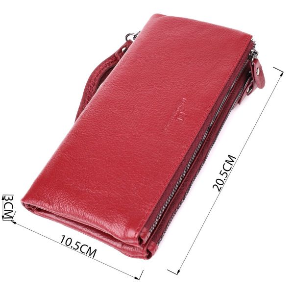 Кожаный кошелек на три отделения для женщин ST Leather 23108 Бордовый