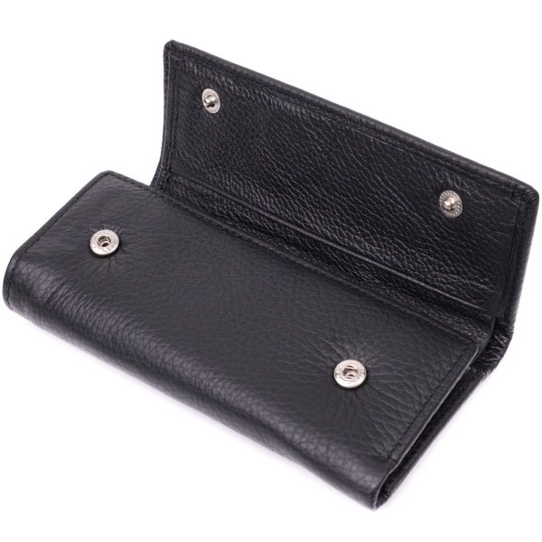 Большая ключница с функцией кошелька из натуральной кожи ST Leather 22492 Черный
