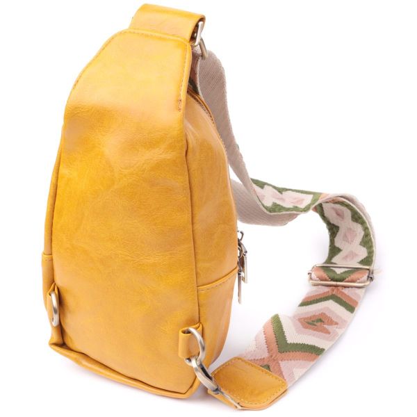 Удобная женская слинг сумка через плечо из экокожи Vintage sale_15118 Желтый