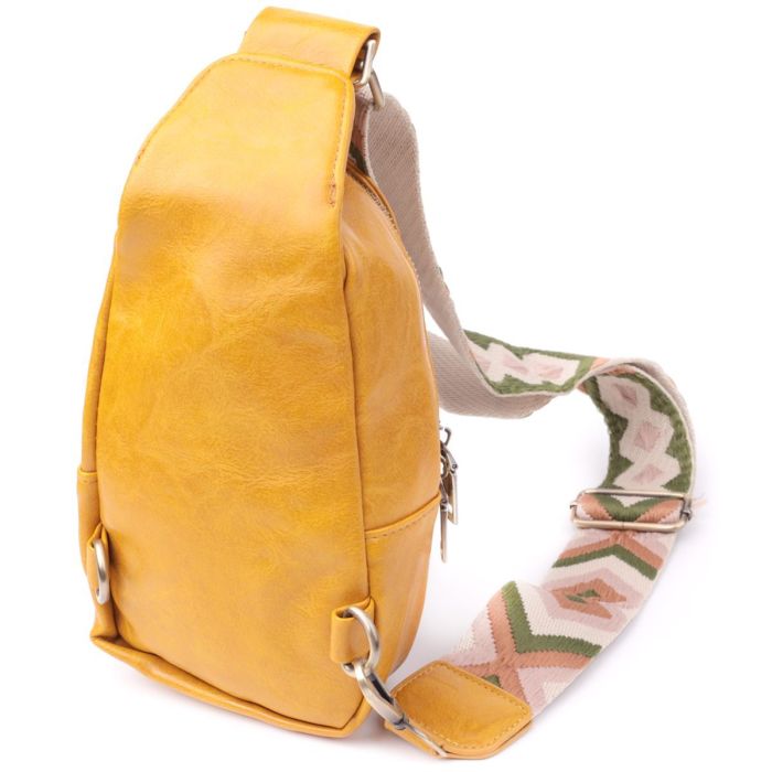 Удобная женская слинг сумка через плечо из экокожи Vintage sale_15118 Желтый