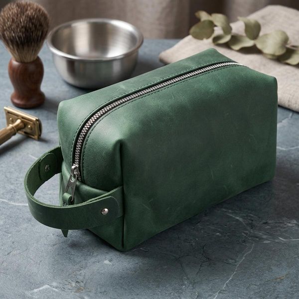 Кожаная косметичка унисекс GRANDE PELLE 11573 Зеленый