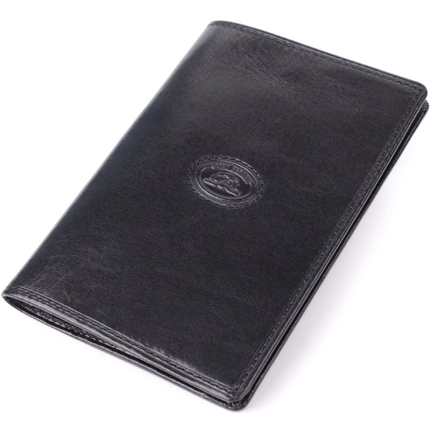 Красивая обложка на паспорт из глянцевой натуральной кожи Tony Perotti 20891_1 (1597 nero) Черный