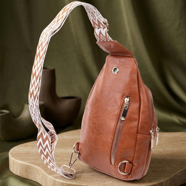 Небольшая женская сумка с одной лямкой через плечо из гладкой экокожи Vintage 22767 Рыжий