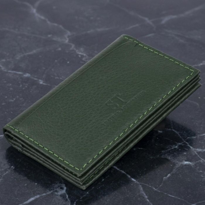 Визитница-книжка ST Leather 19215 Зеленая