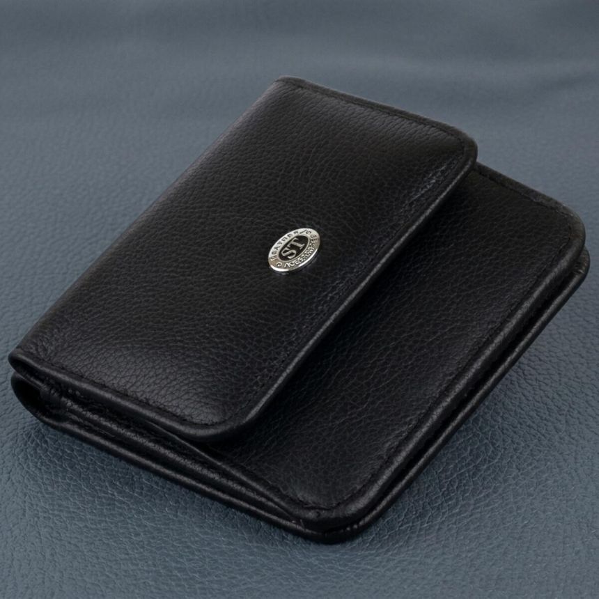 Маленький кошелек на кнопке женский ST Leather 19232 Черный