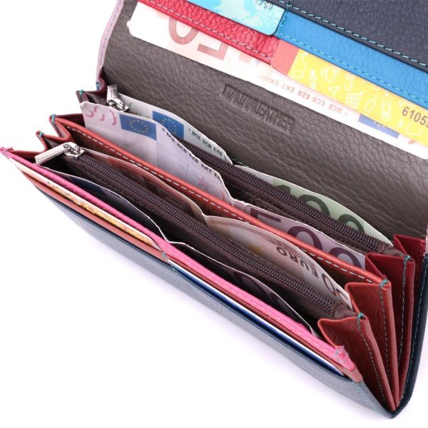 Женский практичный кошелек из натуральной кожи ST Leather 22521 Разноцветный