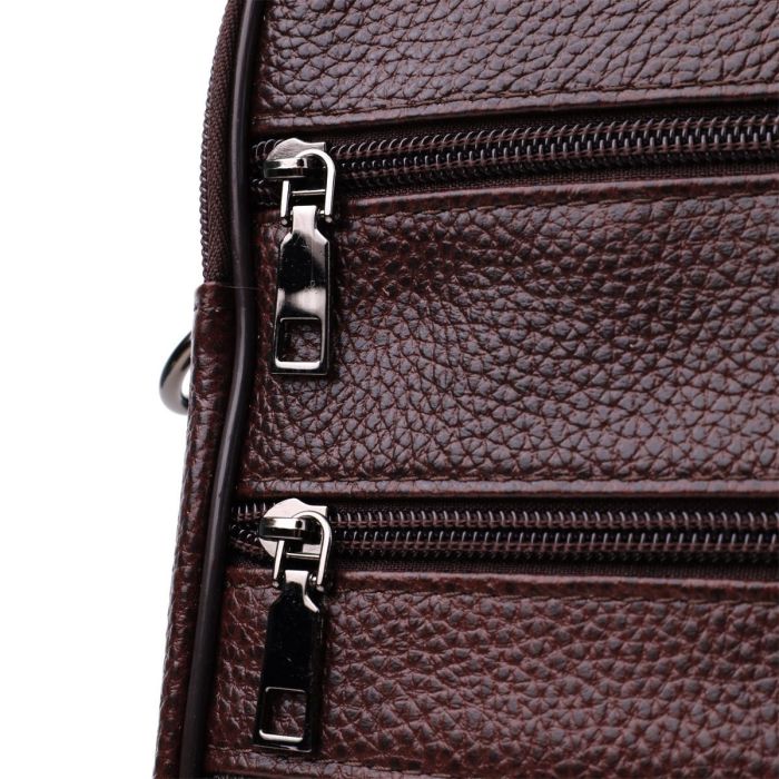 Мужская сумка с ручкой для переноса в руке из натуральной кожи Vintage 23024 Коричневый