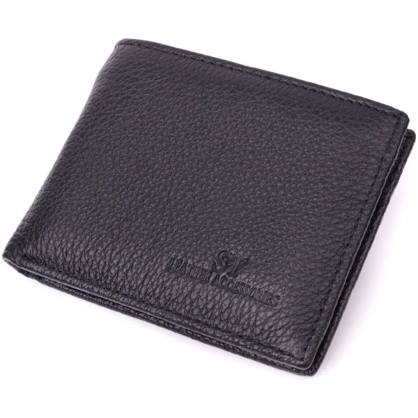 Качественный зажим из натуральной кожи ST Leather 22472 Черный