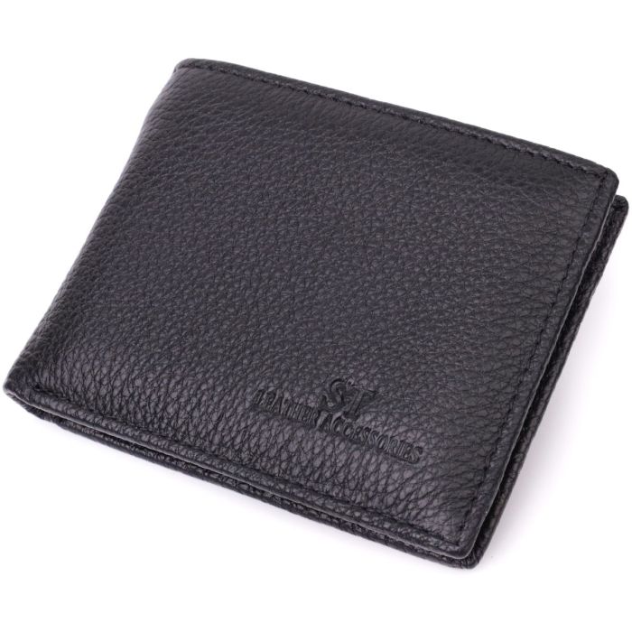 Качественный зажим из натуральной кожи ST Leather 22472 Черный