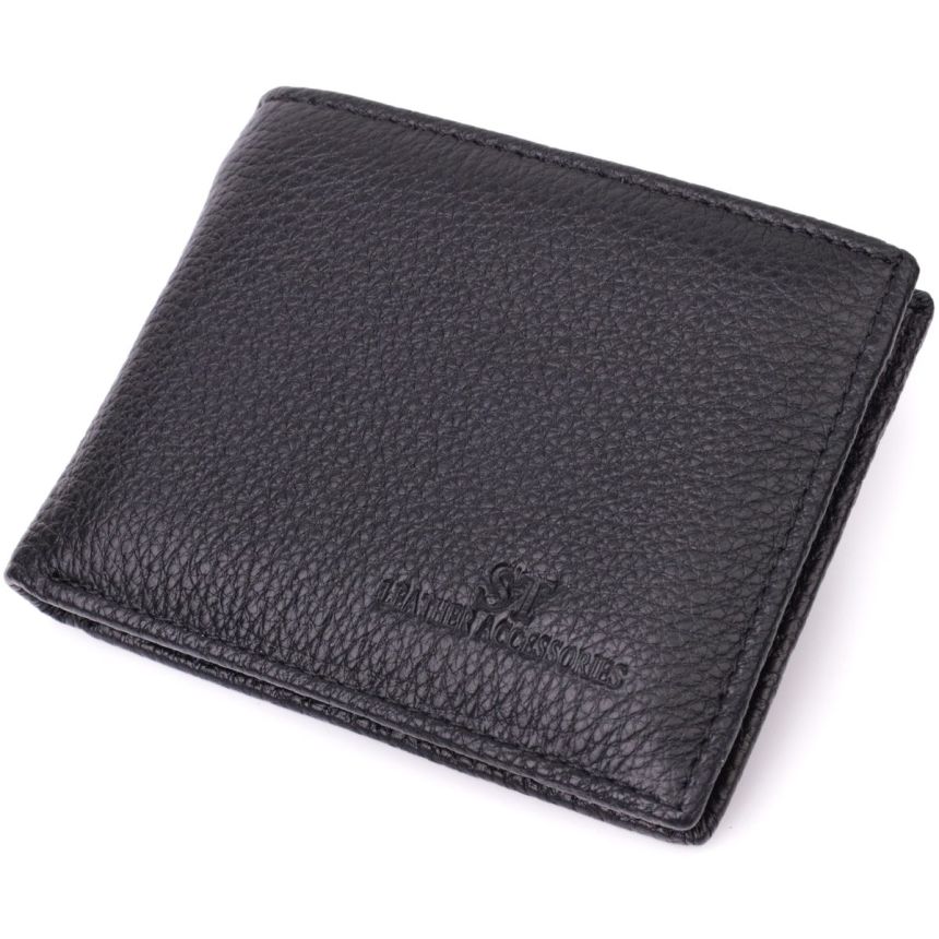 Качественный зажим из натуральной кожи ST Leather 22472 Черный