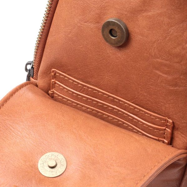 Интересная сумка через плечо в модном цвете из экокожи Vintage 22793 Рыжий