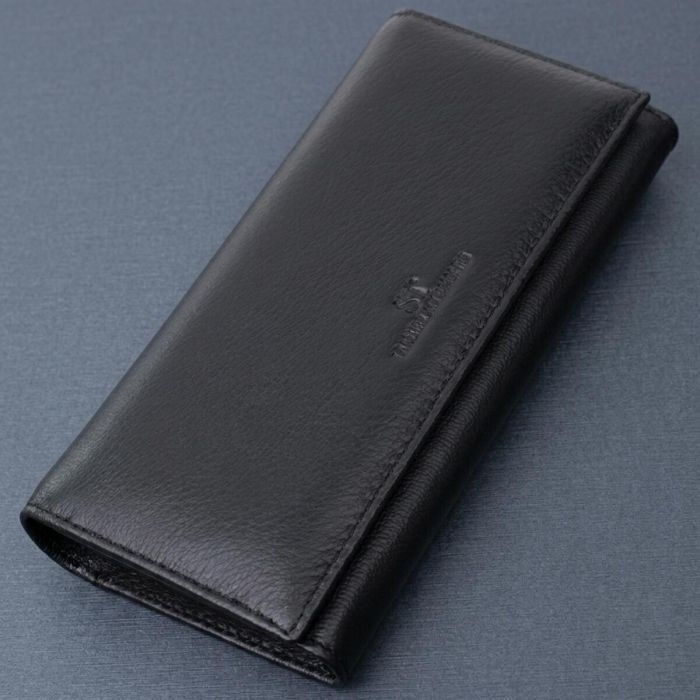 Женский классический кошелек из натуральной кожи ST Leather 22676 Черный