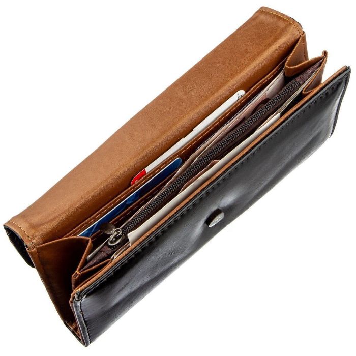 Кошелек женский из гладкой экокожи KIVI 19073 Черный