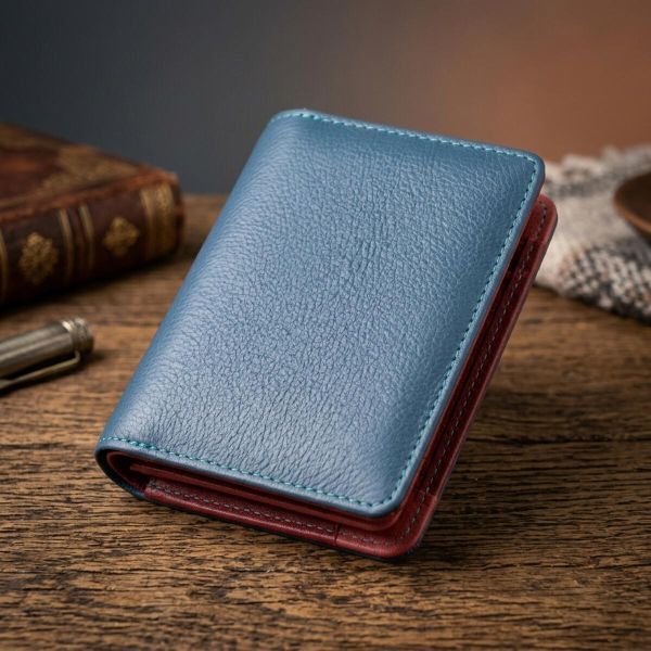 Небольшой вертикальный женский кошелек из натуральной кожи ST Leather 19435 Бирюзовый