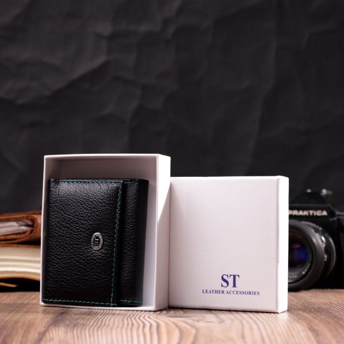 Женский небольшой кошелек из натуральной кожи ST Leather 19504 Черный
