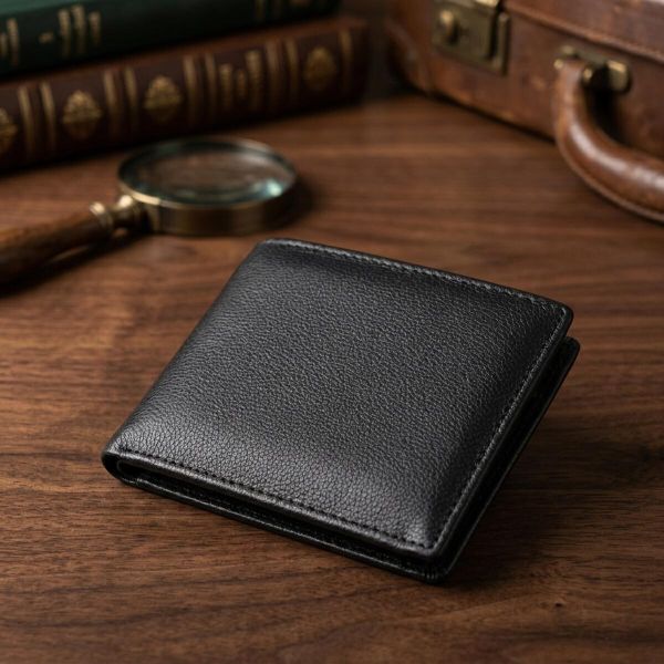 Компактное мужское портмоне из натуральной кожи ST Leather 22486 Черный