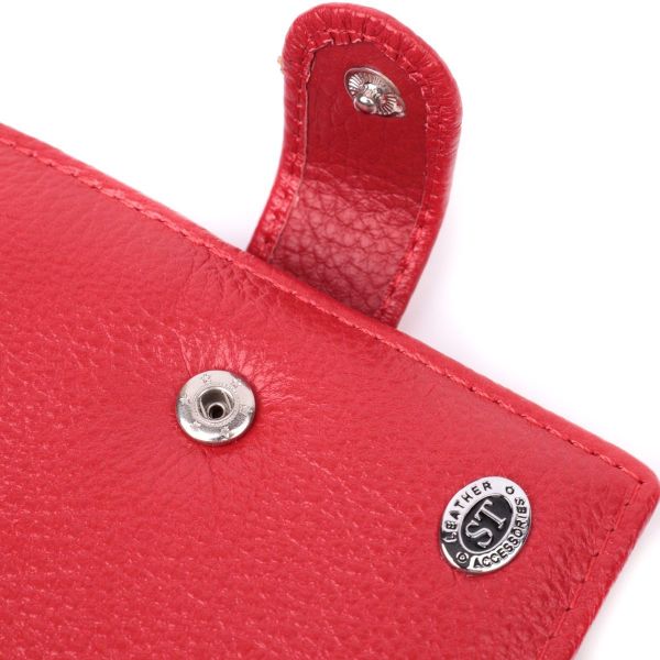 Вместительная визитница из натуральной кожи ST Leather 22470 Красный