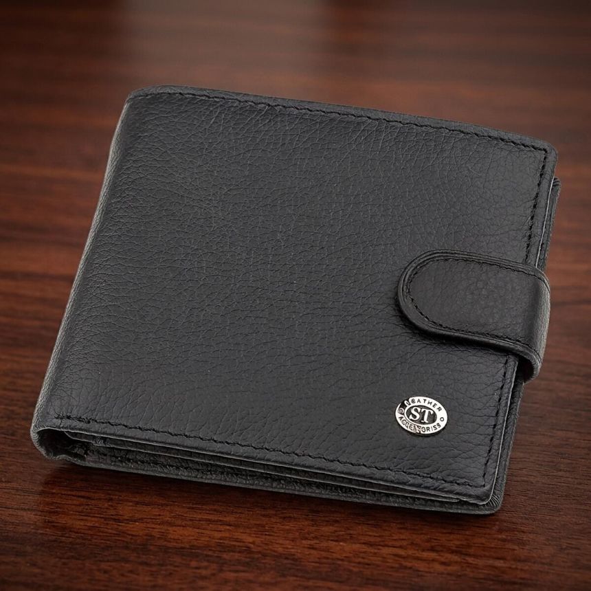 Мужской кошелек ST Leather 18339 (ST138) очень стильный Черный